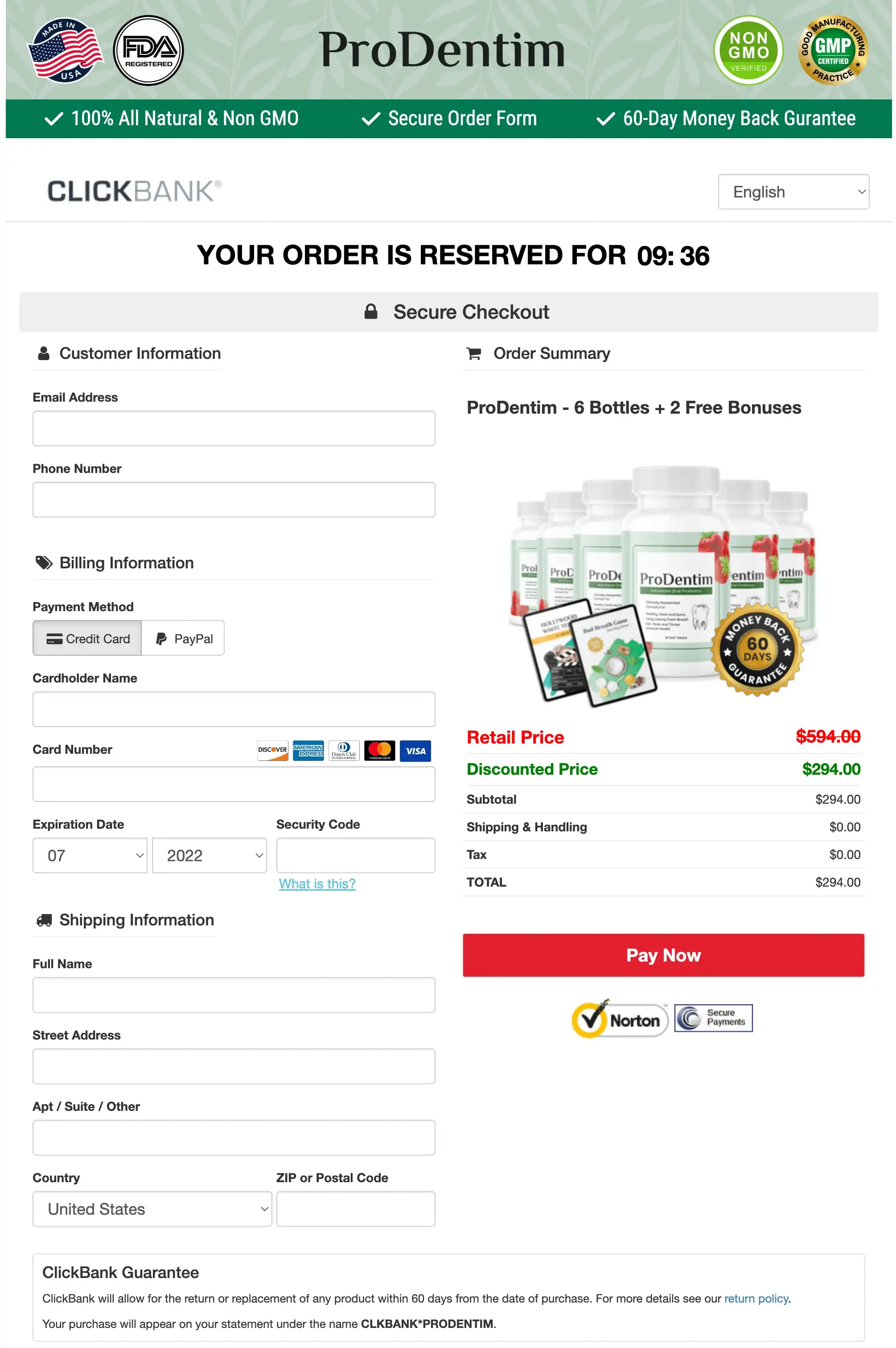 ProDentin ProDentin - Order Page